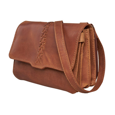 Concealed Carry Jolene Leather Crossbody Organizer Brown