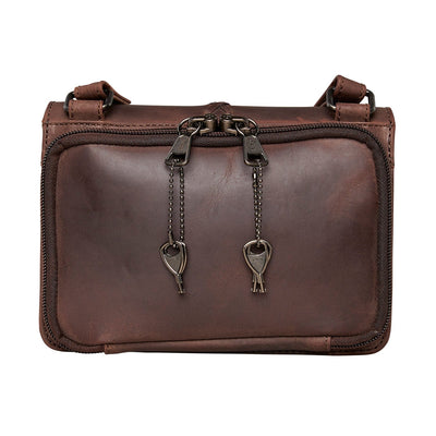 Concealed Carry Jolene Leather Crossbody Organizer Brown