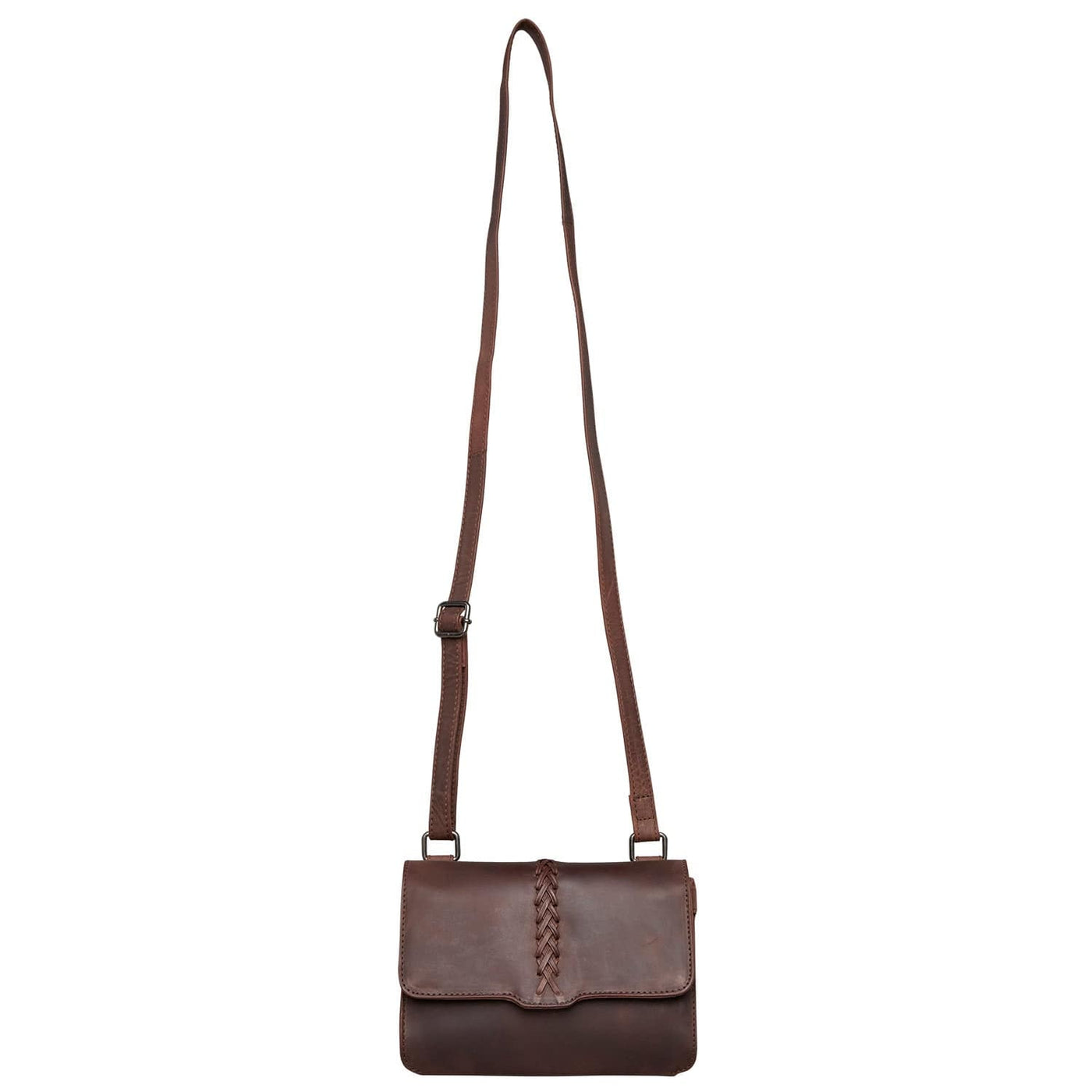 Concealed Carry Jolene Leather Crossbody Organizer Brown