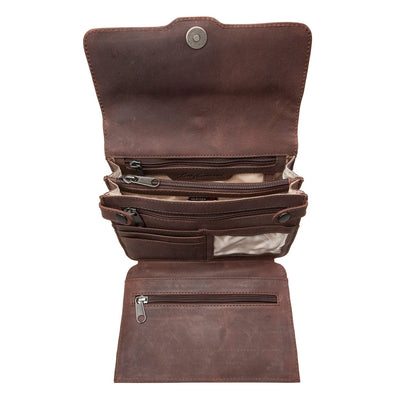 Concealed Carry Jolene Leather Crossbody Organizer Brown