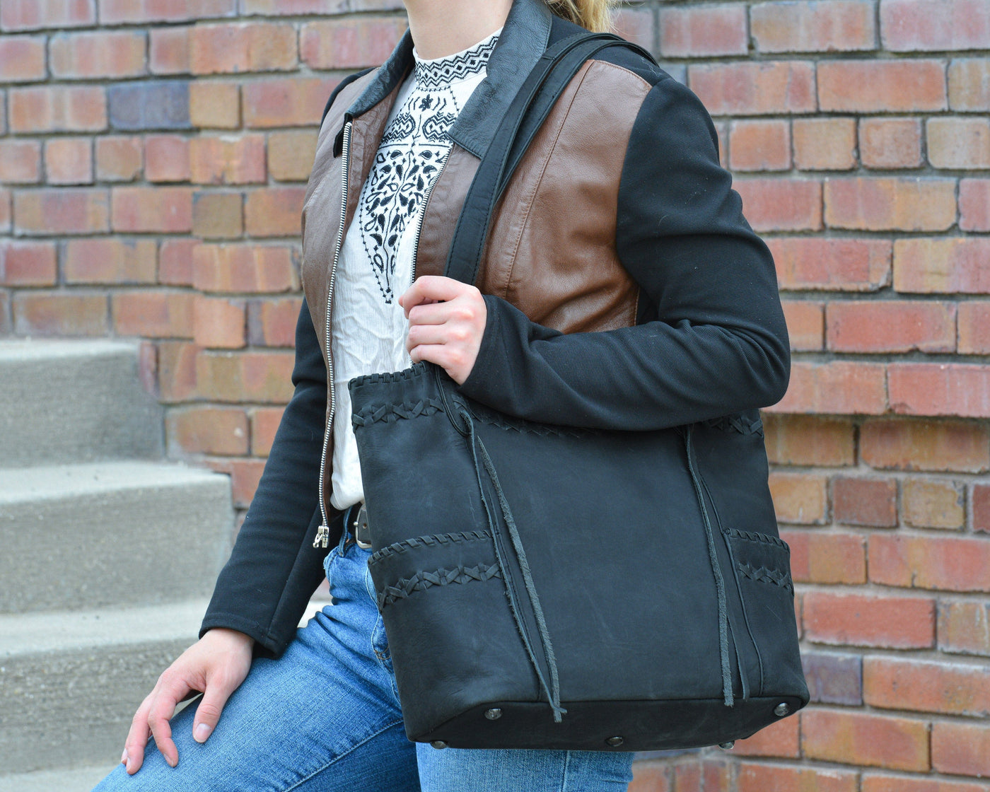 Concealed Carry Kendall Leather Tote - Lady Conceal - Concealed Carry Purse - Lady Conceal Black