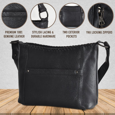 Concealed Carry Juliana Leather Hobo - Lady Conceal - Concealed Carry Purse - Lady Conceal Black