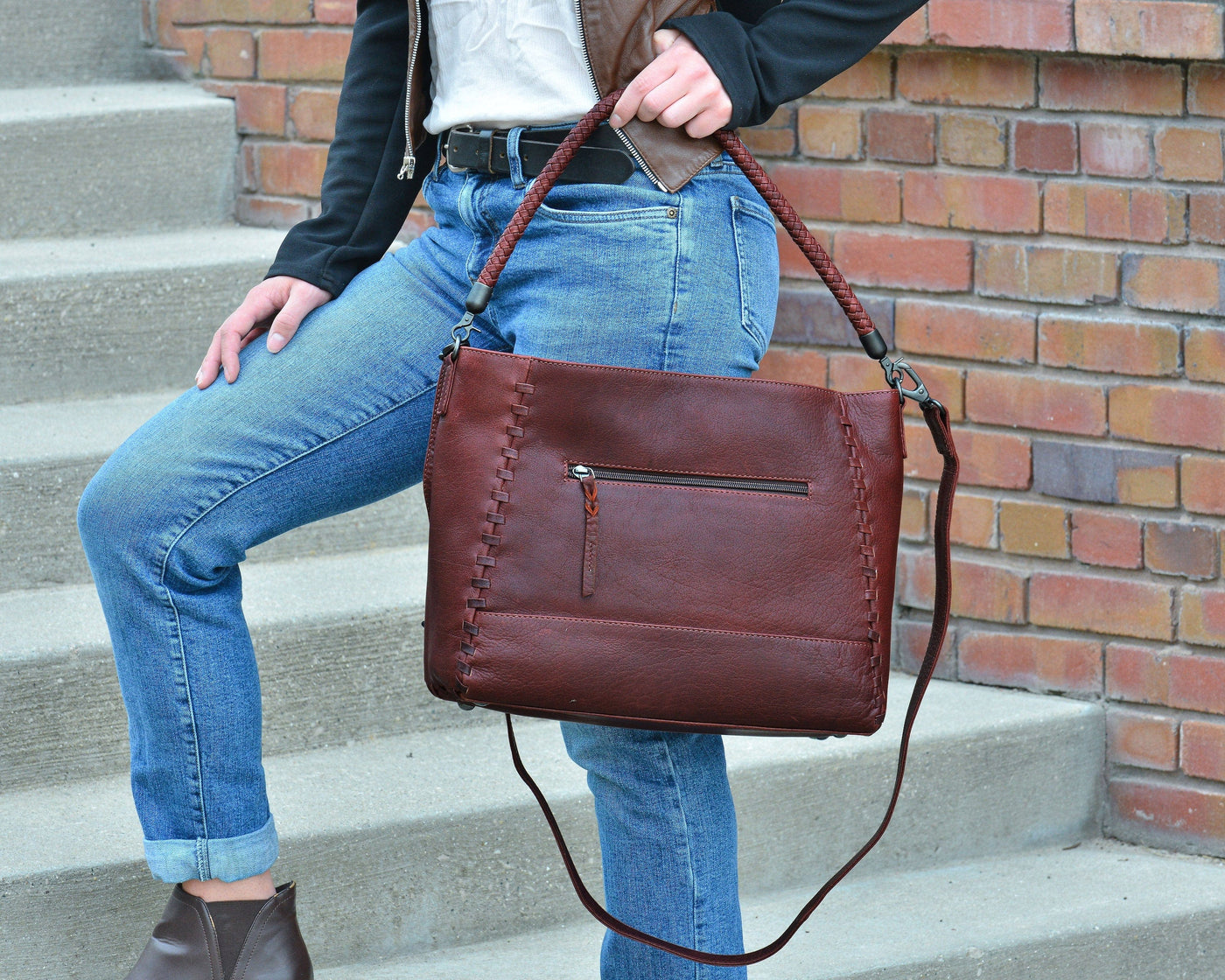 Concealed Carry Lacey Leather Tote - Lady Conceal - Concealed Carry Purse - Lady Conceal Brown