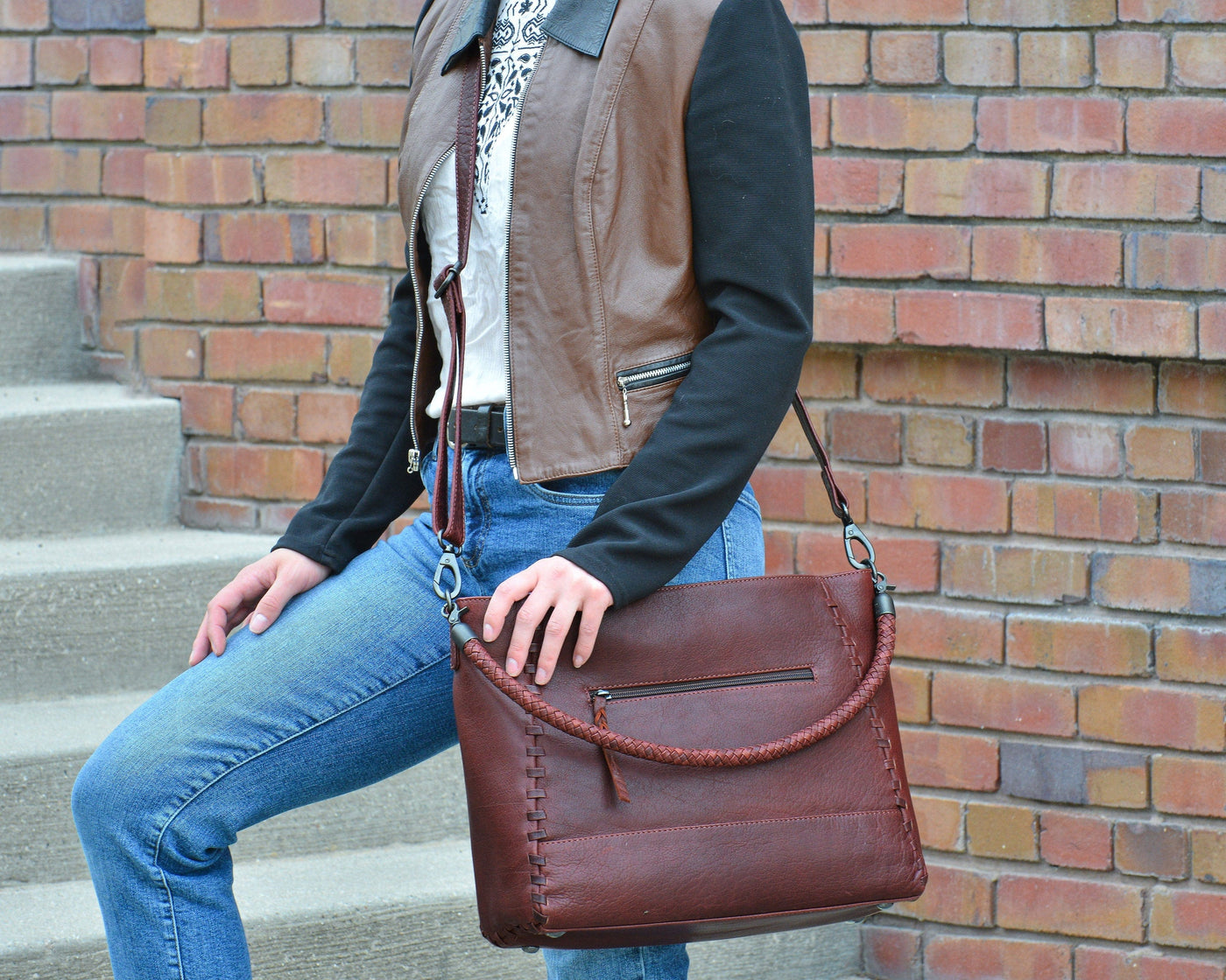 Concealed Carry Lacey Leather Tote - Lady Conceal - Concealed Carry Purse - Lady Conceal Brown