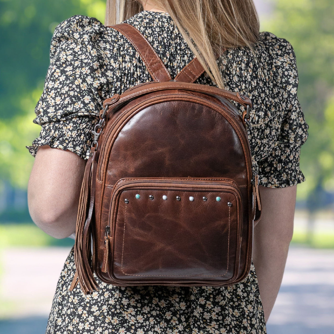 Concealed Carry Sawyer Leather Backpack