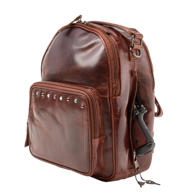 Concealed Carry Sawyer Leather Backpack