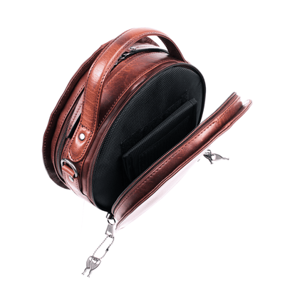 Leather Conceal and Carry Designer Handbag - Purse for Pistol - Locking YKK zipper and Universal Holster 
