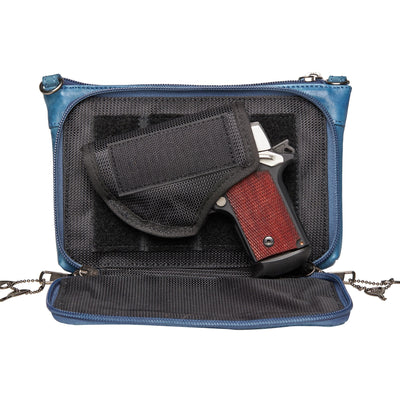 Concealed Carry Amelia Leather Crossbody - Locking Gun Bag - Conceal Carry for Women - Pistol Bag 