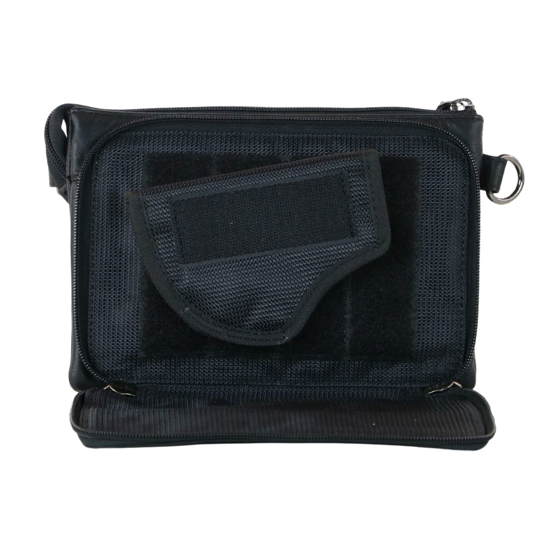 he Concealed Carry Natasha Crossbody - Locking zippers and universal holster - Leather Crossbody pistol bag - Tactical womans purse for pistol - Concealed Carry Purse - most popular crossbody bag - crossbody handgun bag - crossbody bags for everyday use - Lady Conceal - Unique Hide Purse - Locking YKK Purse - Fanny Pack for Gun and Pistol - Easy CCW - Fast Draw Bag - Secure Gun Bag