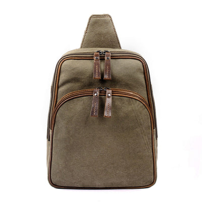 Concealed Carry Unisex Kennedy Canvas Sling Backpack with Locking Zippers YKK