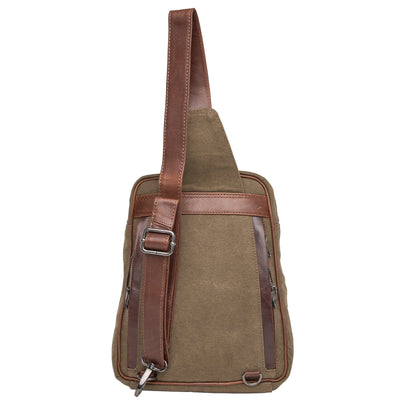 Concealed Carry Unisex Kennedy Canvas Sling Backpack with Locking Zippers YKK