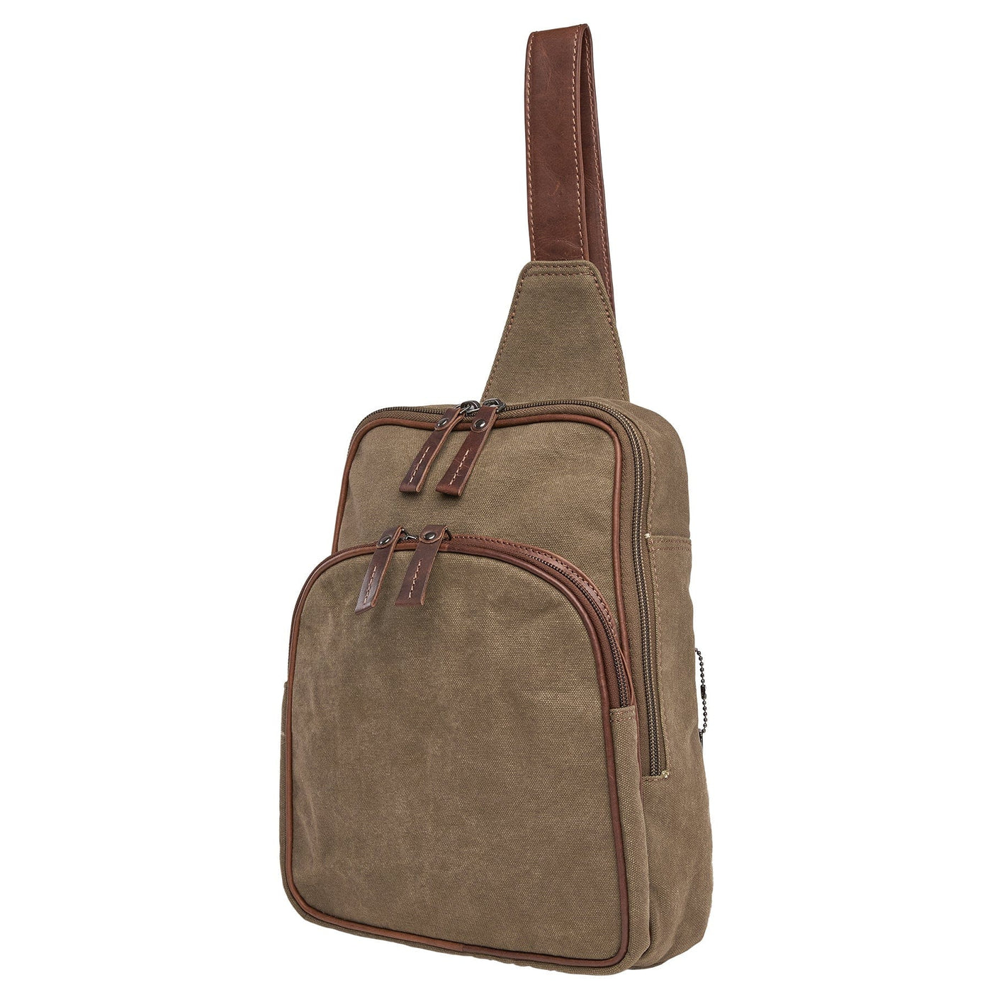 Concealed Carry Unisex Kennedy Canvas Sling Backpack with Locking Zippers YKK