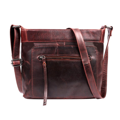 Concealed Carry Delaney Leather Crossbody -  Locking Crossbody for Pistol -  Designer Concealment Crossbody bag-   Discreet Conceal and Carry Crossbody for Women -  Designer Leather Crossbody CCW Bag -   Locking Conceal and Carry Purse with Universal Holster for Handguns - Best Crossbody for Concealed Carry