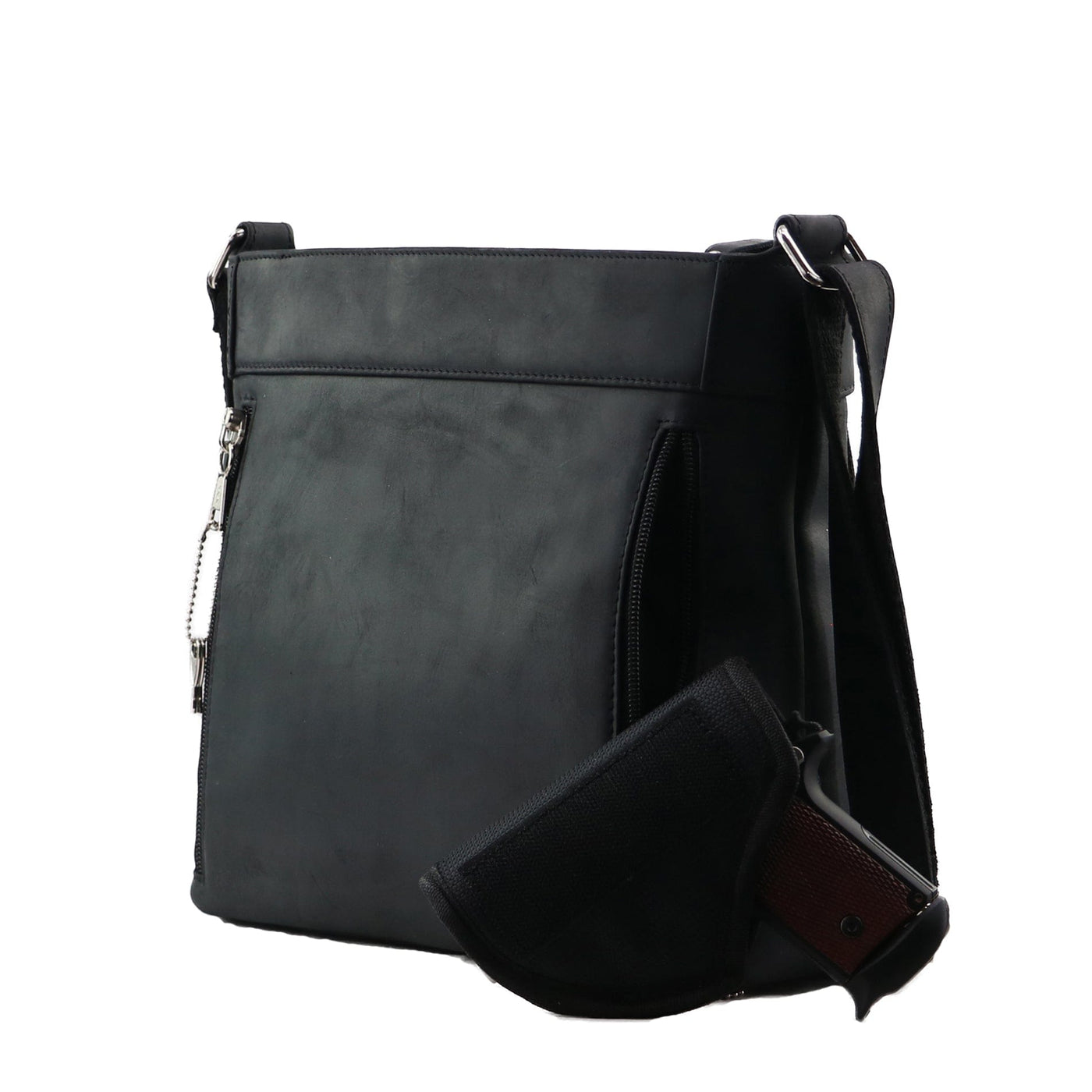 Concealed Carry Delaney Leather Crossbody -  Locking Crossbody for Pistol -  Designer Concealment Crossbody bag-   Discreet Conceal and Carry Crossbody for Women -  Designer Leather Crossbody CCW Bag -   Locking Conceal and Carry Purse with Universal Holster for Handguns - Best Crossbody for Concealed Carry