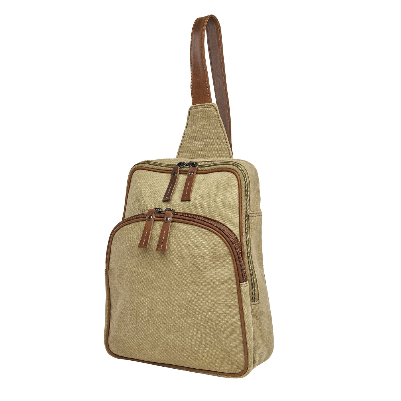 Concealed Carry Unisex Kennedy Canvas Sling Backpack with Locking Zippers YKK