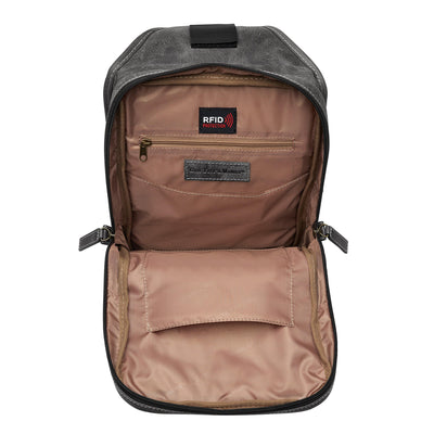Concealed Carry Distressed Buffalo Sling Backpack by GTM Original