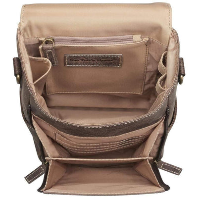 Concealed Carry Distressed Buffalo Leather Crossbody Satchel by GTM Original