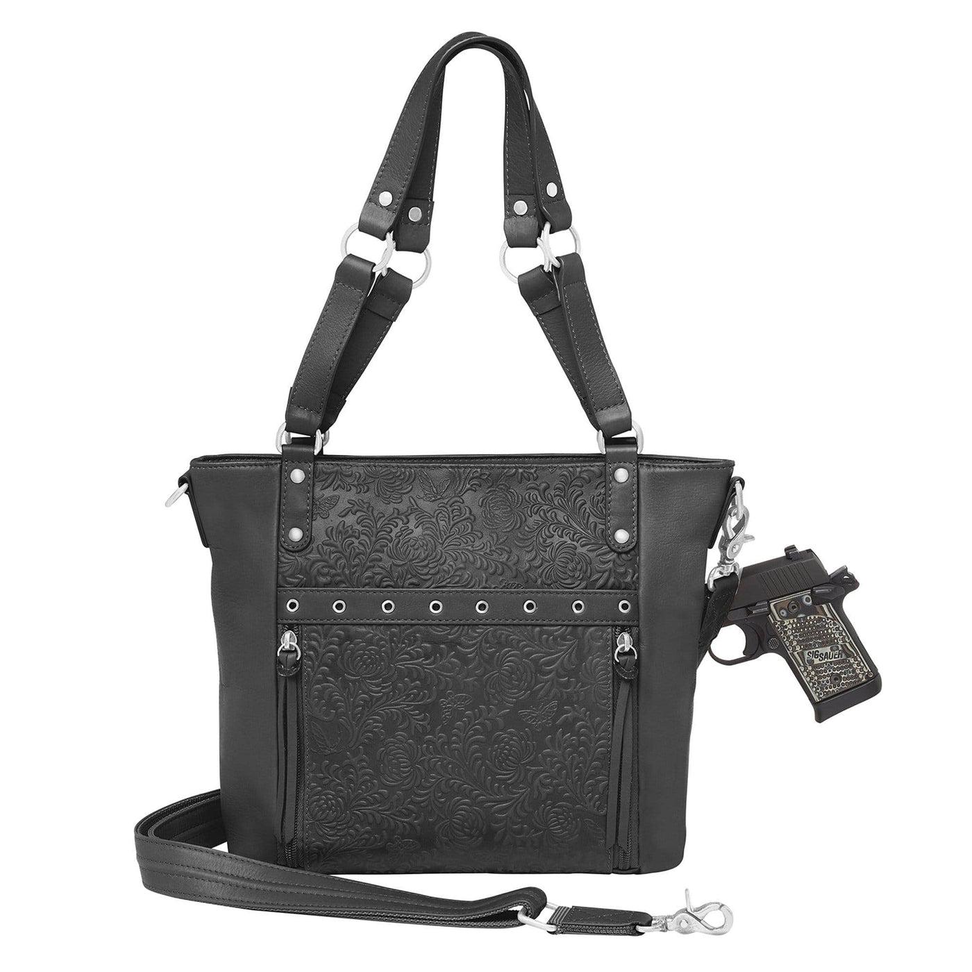 Gun Tote'n Mamas Concealed Carry Purse Tan Concealed Carry Bohemian Shoulder Bag - Black- by GTM Original