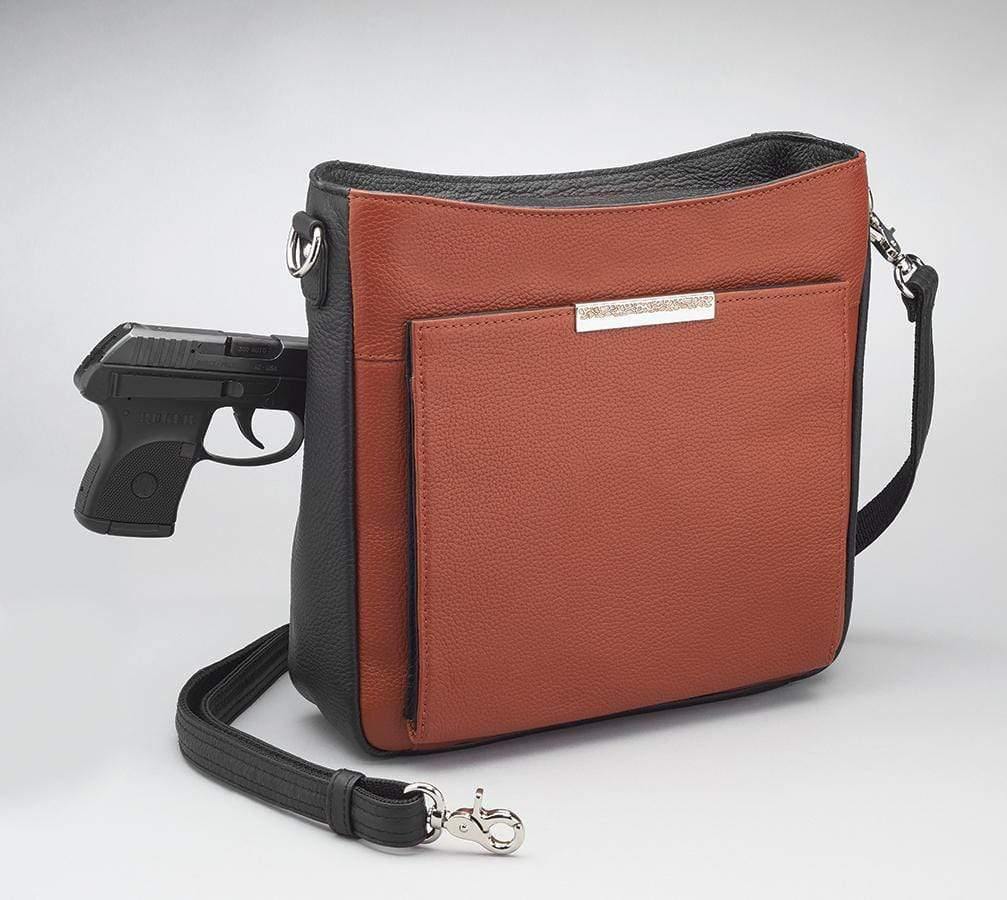 Concealed Carry Cinnamon & Black Cross Body Organizer Bag by GTM Original