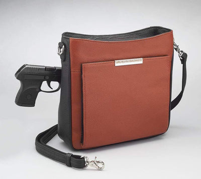 Concealed Carry Cinnamon & Black Cross Body Organizer Bag by GTM Original