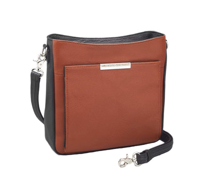 Concealed Carry Cinnamon & Black Cross Body Organizer Bag by GTM Original
