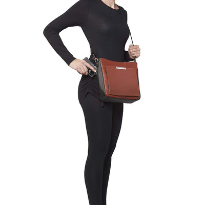 Concealed Carry Cinnamon & Black Cross Body Organizer Bag by GTM Original