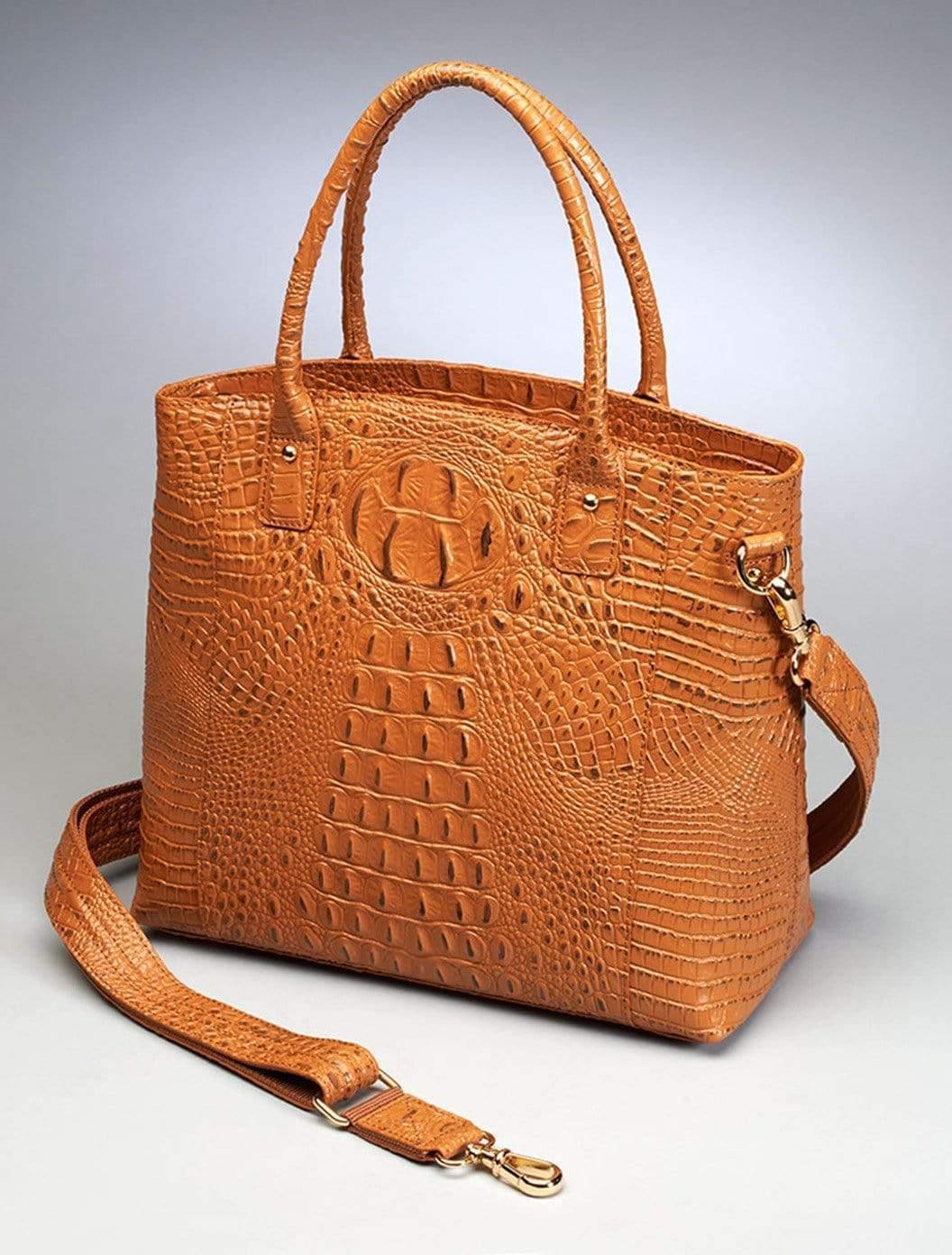 Gun Tote'n Mamas Concealed Carry Purse Concealed Carry Croco Debossed American Cowhide Tote Bag by Gun Tote'n Mamas - GTM-53