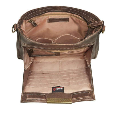 Gun Tote'n Mamas Concealed Carry Purse Brown Concealed Carry Distressed Buffalo Crossbody Organizer Bag by GTM Original