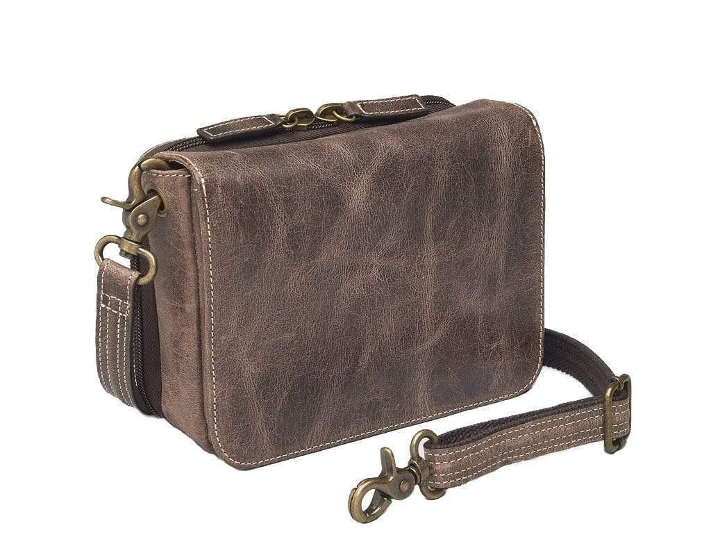 Concealed Carry Distressed Buffalo Leather Cross Body Organizer Purse by GTM Original