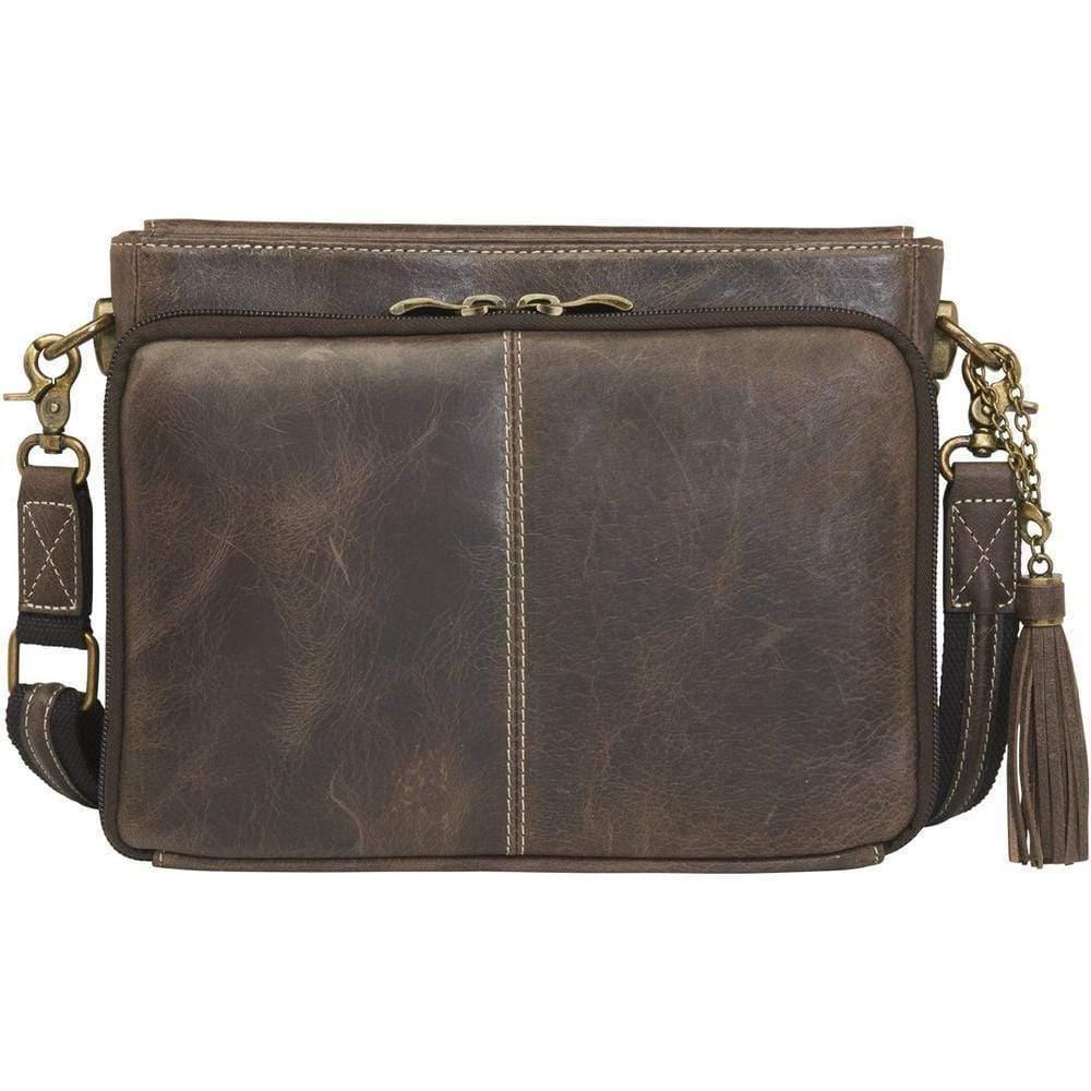 Gun Tote'n Mamas Concealed Carry Purse Distressed Brown Concealed Carry Distressed Buffalo Leather Crossbody Purse by GTM Original