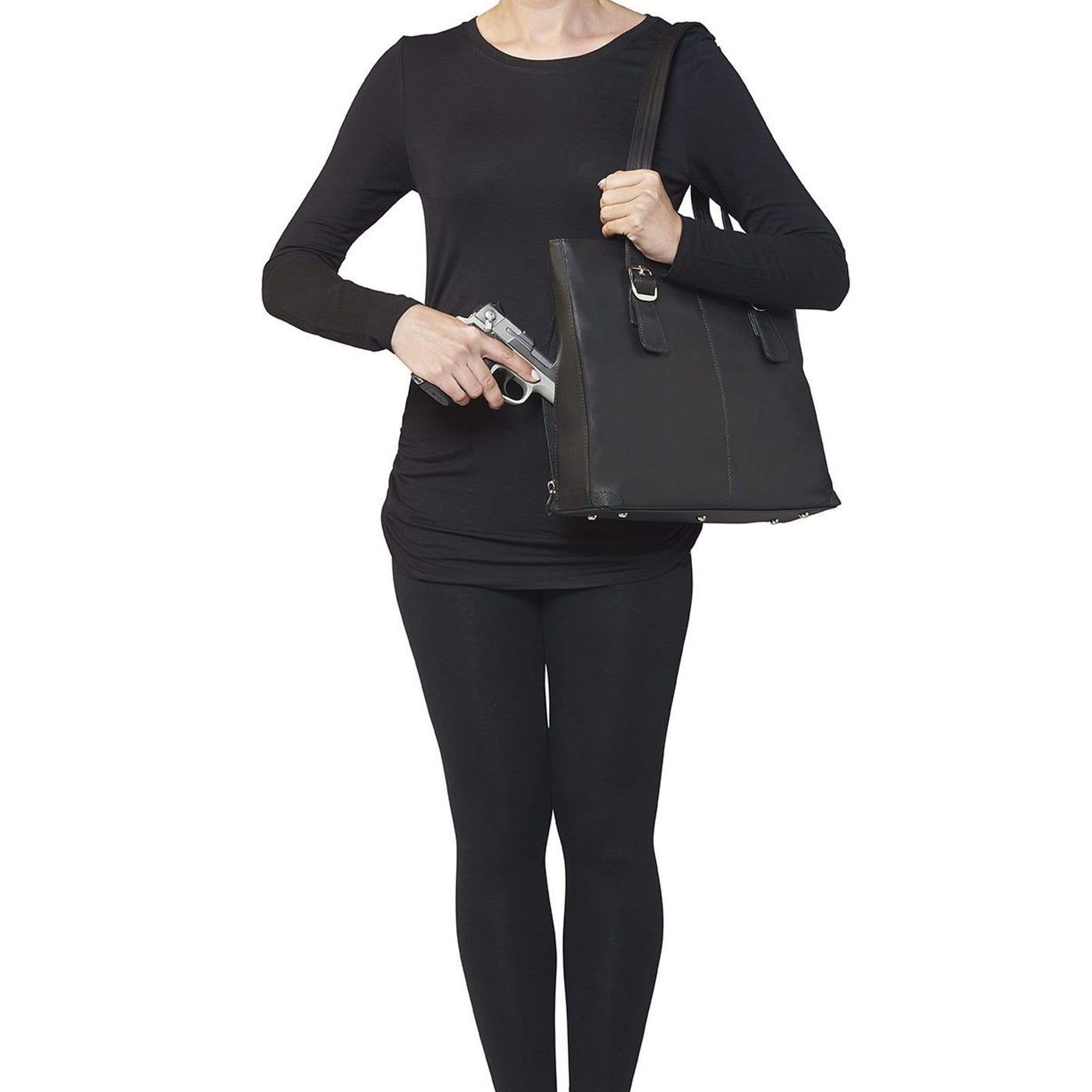 Gun Tote'n Mamas Concealed Carry Purse Brown Concealed Carry Shoulder Portfolio - GTM-1018