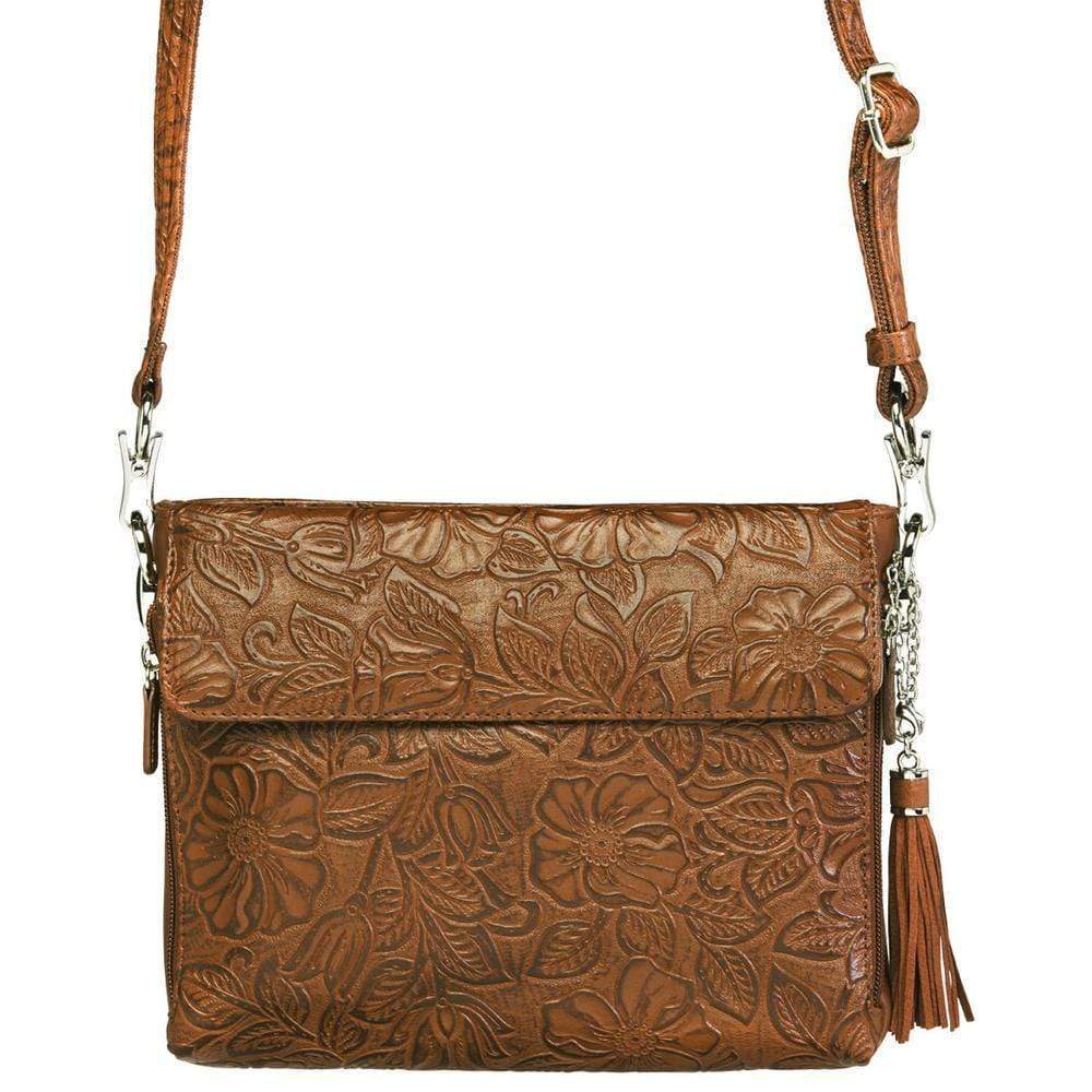 Gun Tote'n Mamas Concealed Carry Purse Tooled Cherry Concealed Carry Tooled American Cowhide - GTM-22