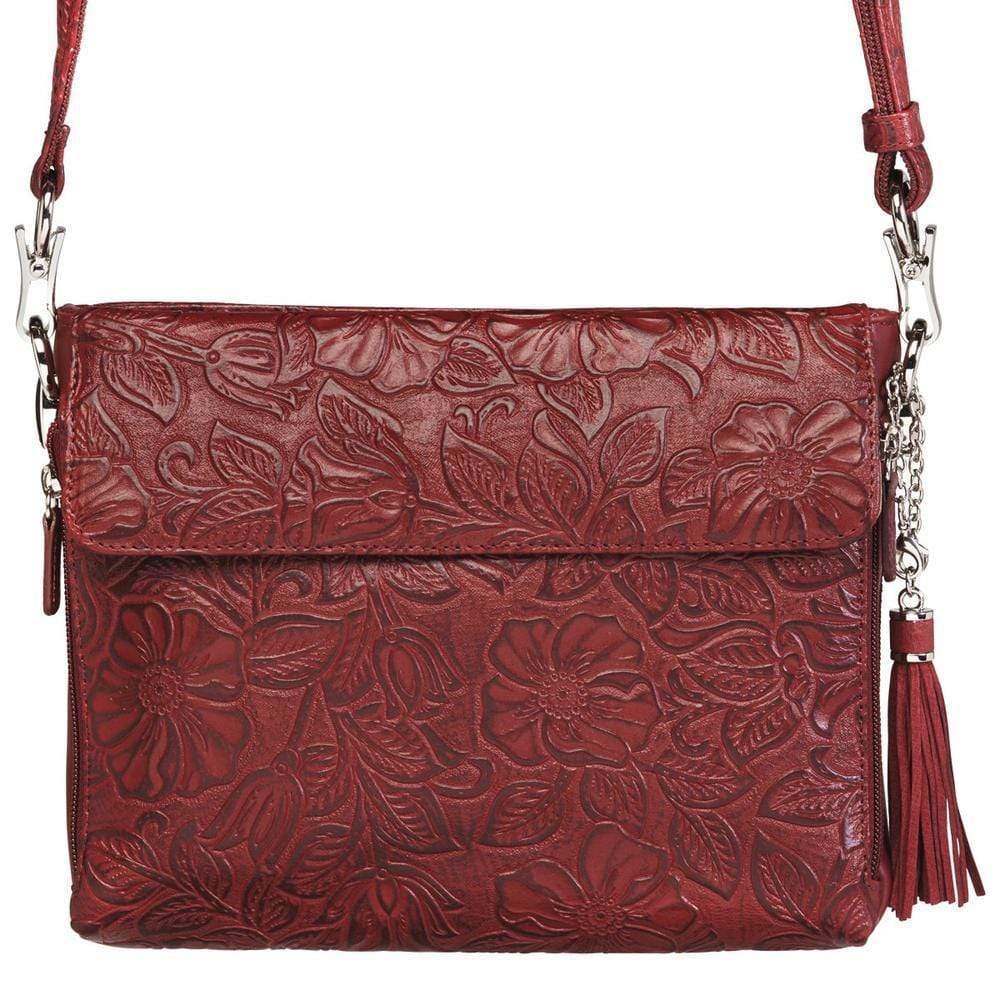Gun Tote'n Mamas Concealed Carry Purse Tooled Cherry Concealed Carry Tooled American Cowhide - GTM-22