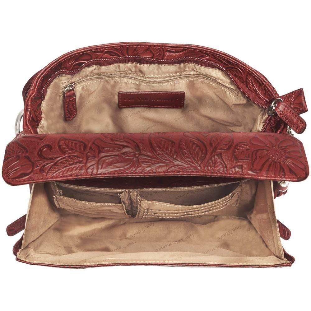 Gun Tote'n Mamas Concealed Carry Purse Tooled Cherry Concealed Carry Tooled American Cowhide - GTM-22