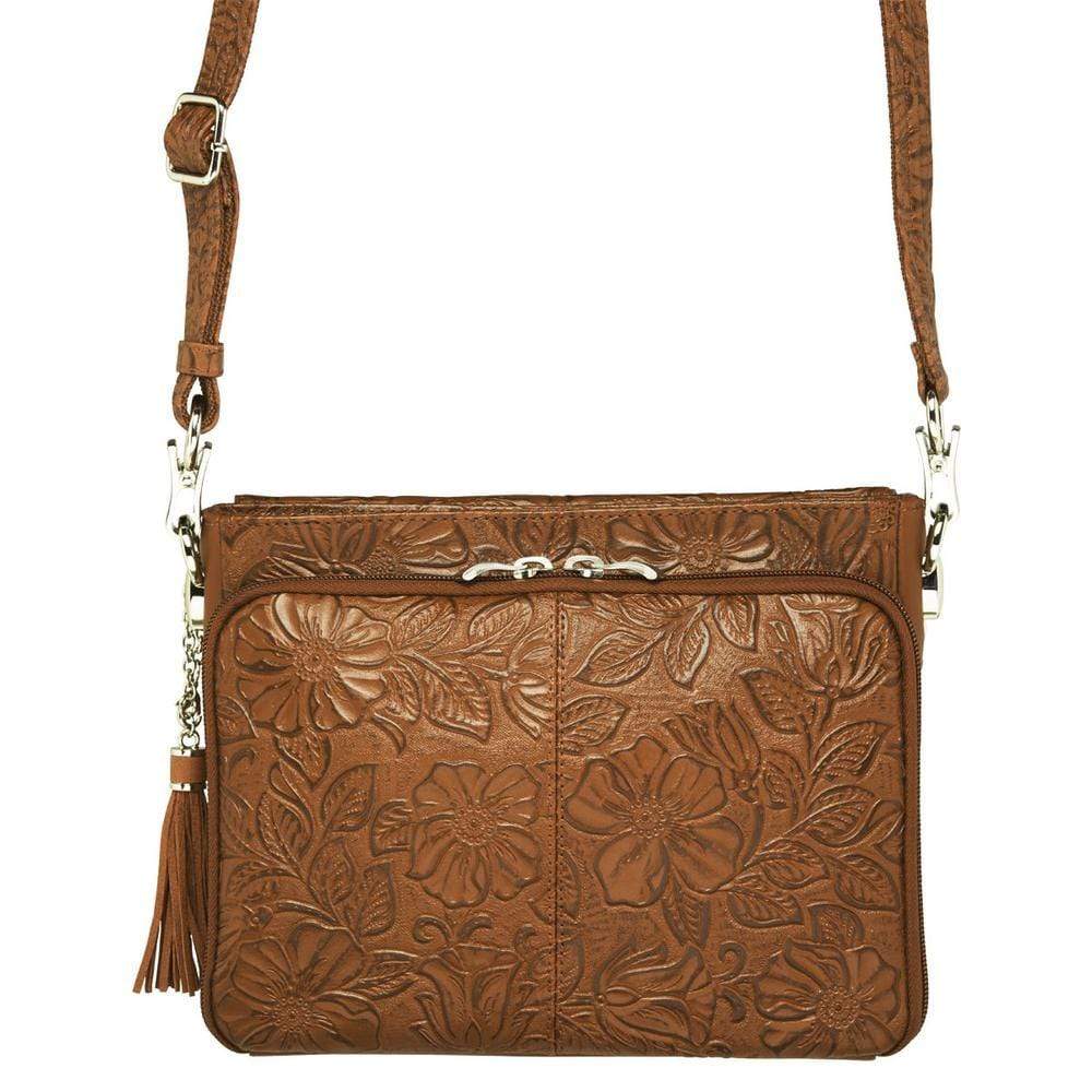 Gun Tote'n Mamas Concealed Carry Purse Tooled Cherry Concealed Carry Tooled American Cowhide - GTM-22