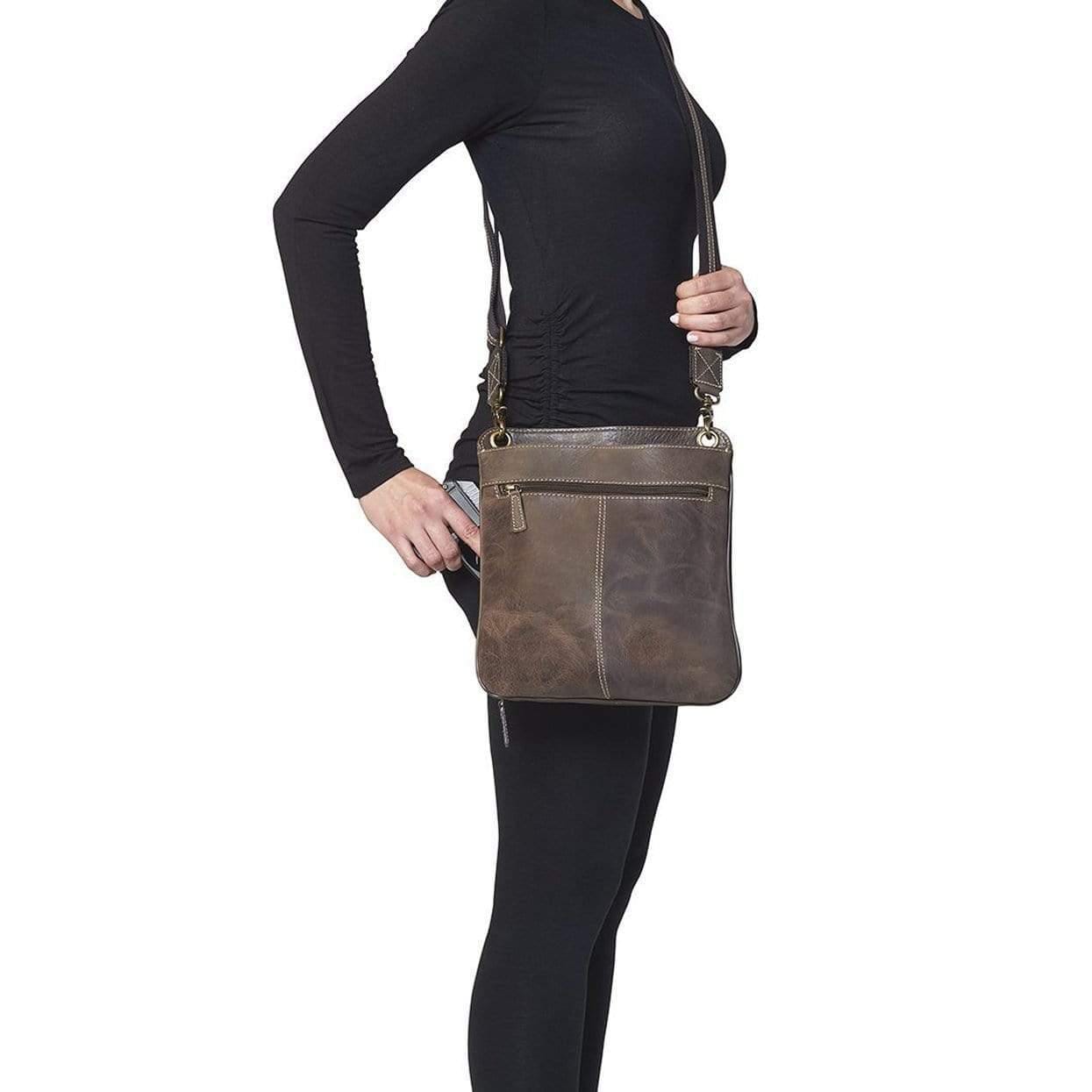  Vintage small buffalo Leather Crossbody bags for Women