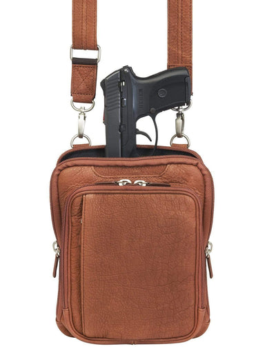 Gun Tote'n Mamas Concealed Carry Purse Rust Marble Concealed Carry Bison Security Shoulder Holster Bag - Brown - by GTM Original