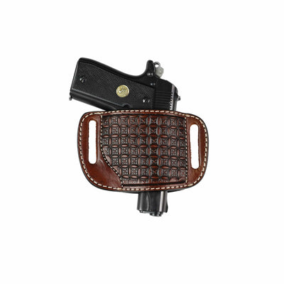 High Caliber Gun compact leather belt holster case