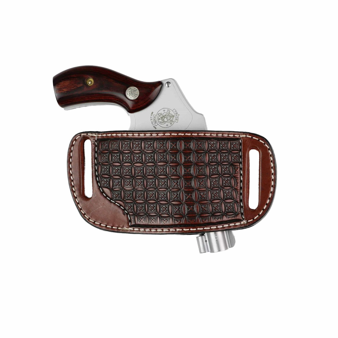 High Caliber Gun compact leather belt holster case (Brown)