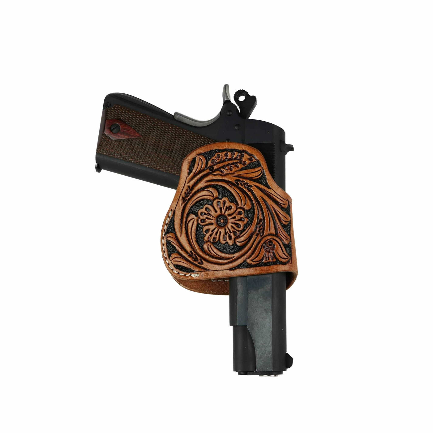 Unisex Compact Leather Clip-on Gun Holster by High Caliber Gun Accessories