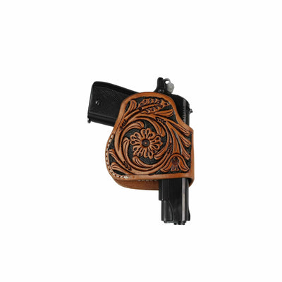 Unisex Compact Leather Clip-on Gun Holster by High Caliber Gun Accessories