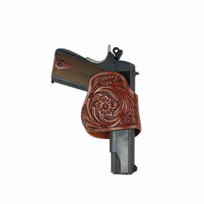 Unisex Compact Leather Clip-on Gun Holster by High Caliber Gun Accessories