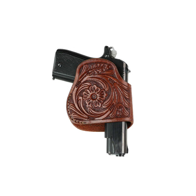 Unisex Compact Leather Clip-on Gun Holster by High Caliber Gun Accessories