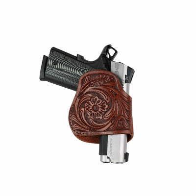 Unisex Compact Leather Clip-on Gun Holster by High Caliber Gun Accessories