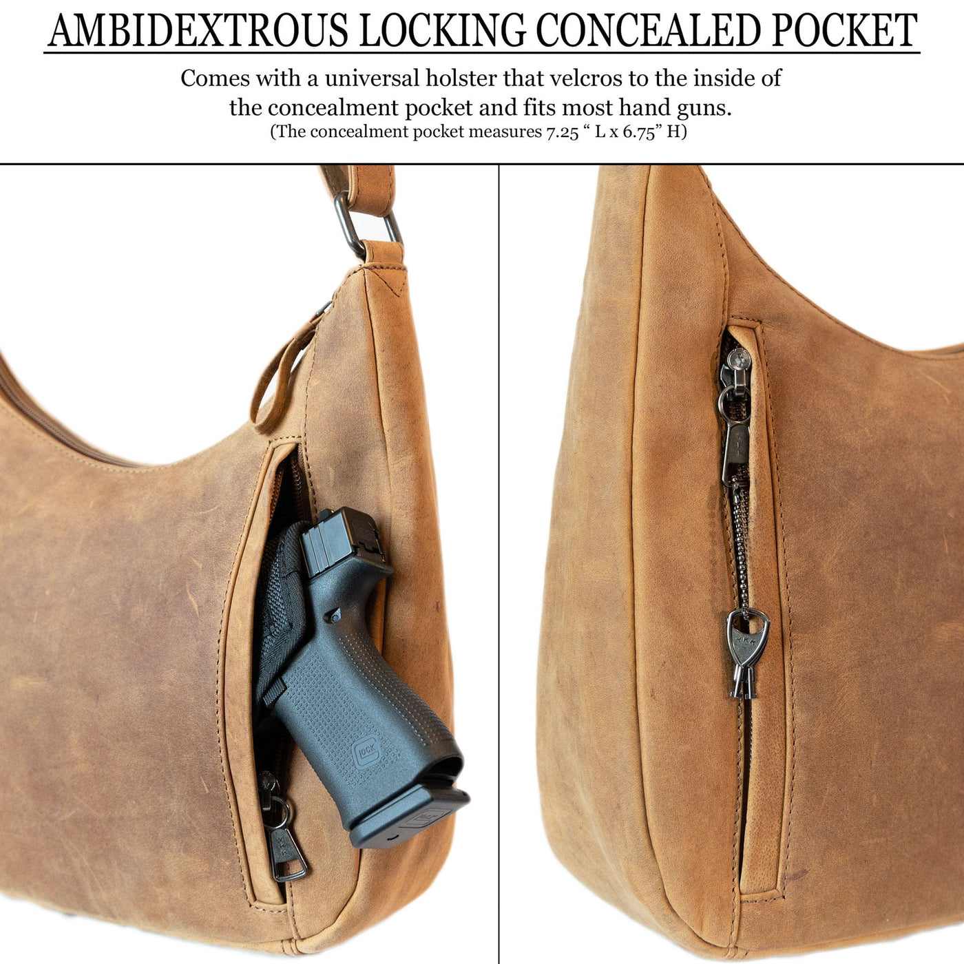 Concealed Carry Penny Hobo Crossbody by UC Leather