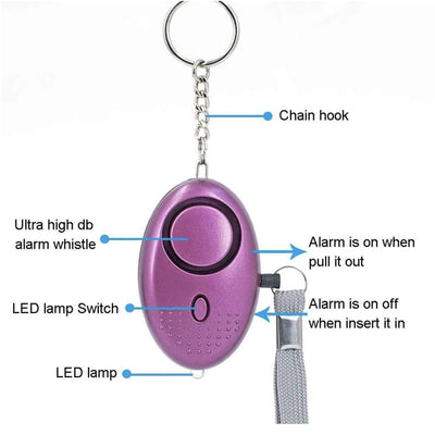 Lady Conceal Alarms Personal Self-Defense Security Alarm Keychains