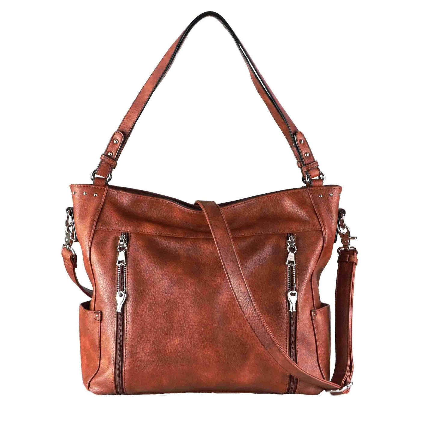 Lady Conceal Concealed Carry Purse Mahogany Concealed Carry Brooklyn Tote Bag by Lady Conceal