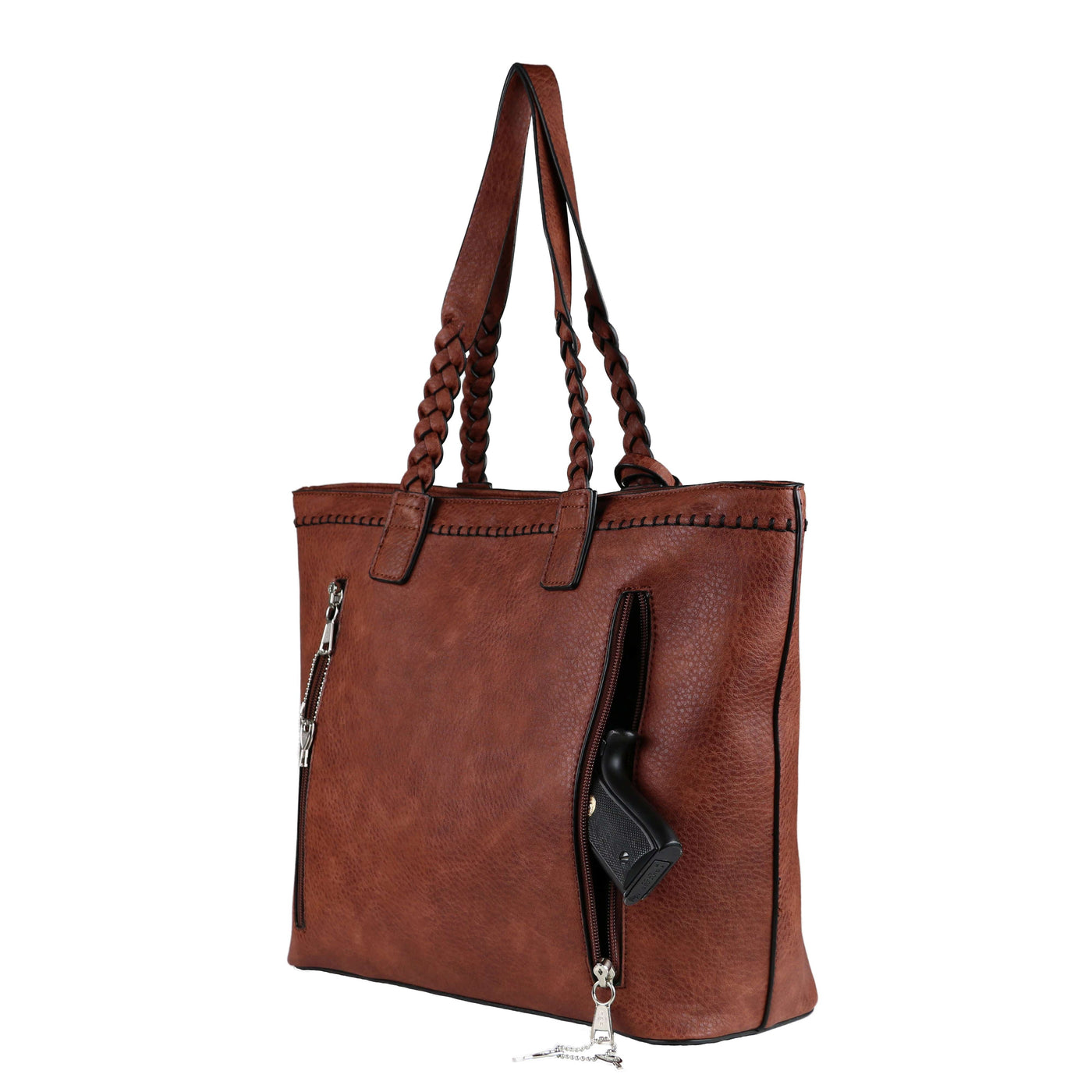 Lady Conceal Concealed Carry Purse Cinnamon Concealed Carry Cora Tote Bag by Lady Conceal