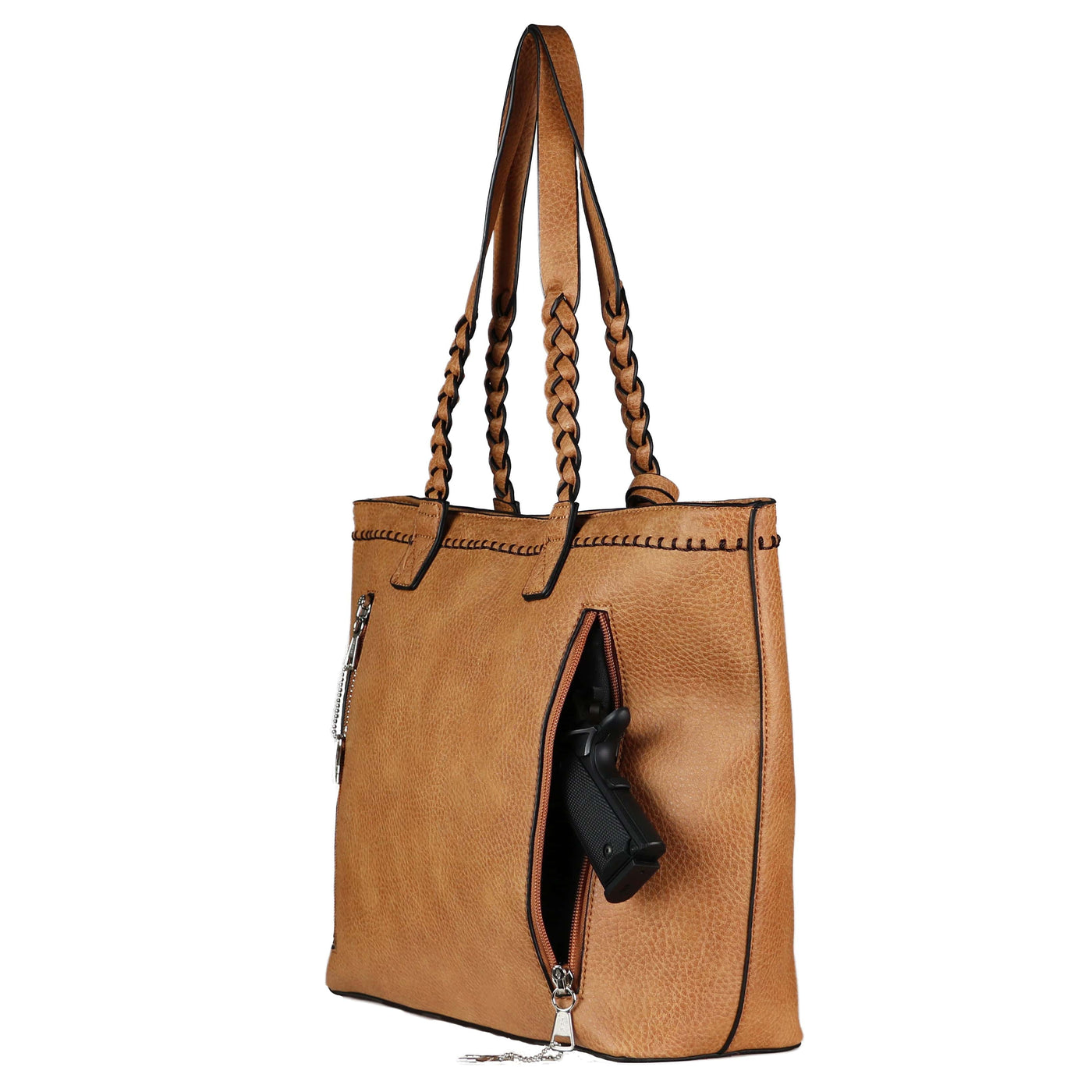 Lady Conceal Concealed Carry Purse Cinnamon Concealed Carry Cora Tote Bag by Lady Conceal