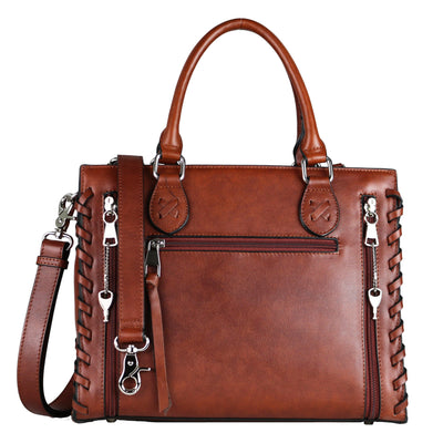 Lady Conceal Concealed Carry Purse Mahogany Concealed Carry Emma Leather Satchel Bag by Lady Conceal